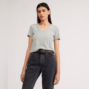 Everlane The Organic Cotton V-neck Tee in Heathered Grey NWOT